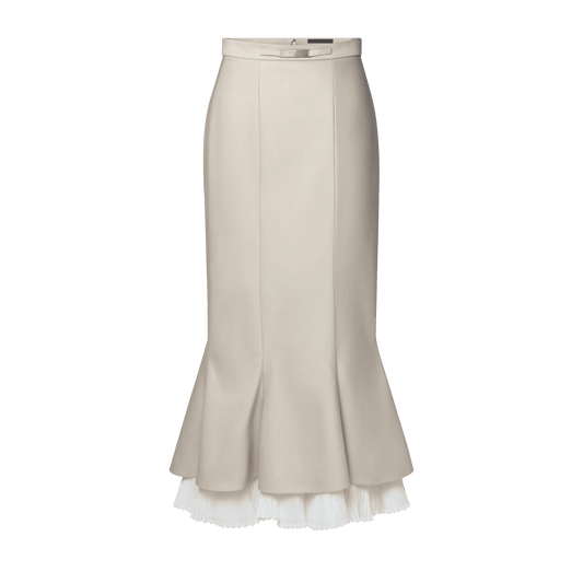 Women's Ruffle Trim Cotton Gabardine Skirt