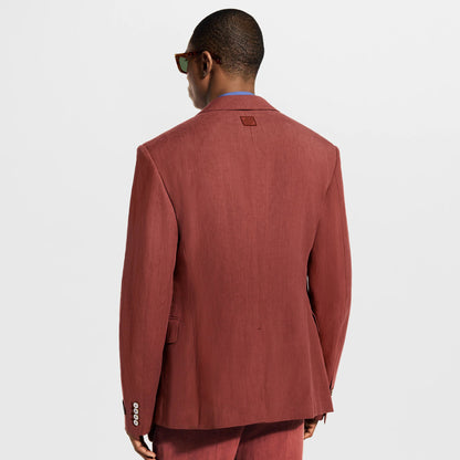 Men's Single-Breasted Linen Jacket