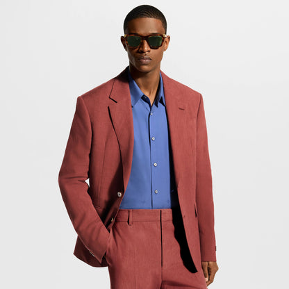 Men's Single-Breasted Linen Jacket