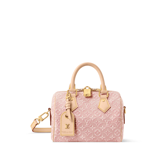 Women's Speedy Bandoulière 20 Monogram Emblème Rose Ruban Bag
