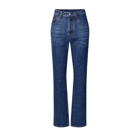 Women's Straight-Cut Raw Denim Jeans