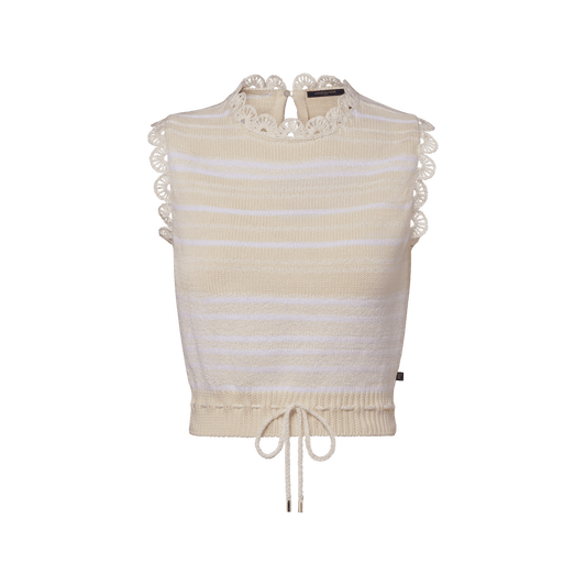 Women's Striped Knit Drawstring Top