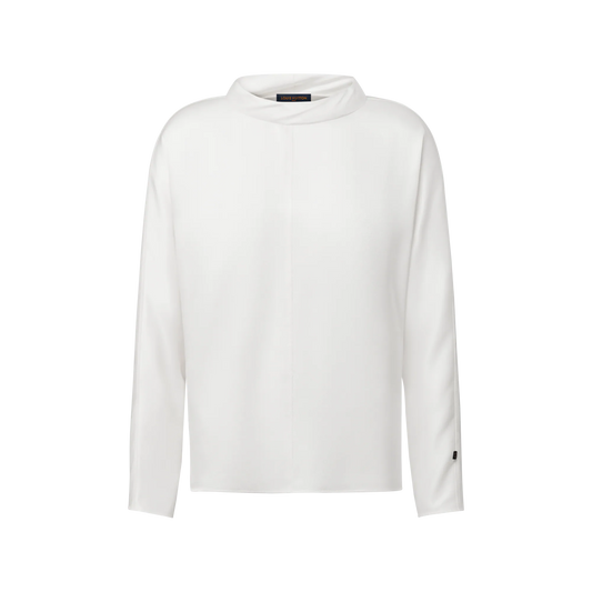 Women's Standing Collar Silk Twill Blouse
