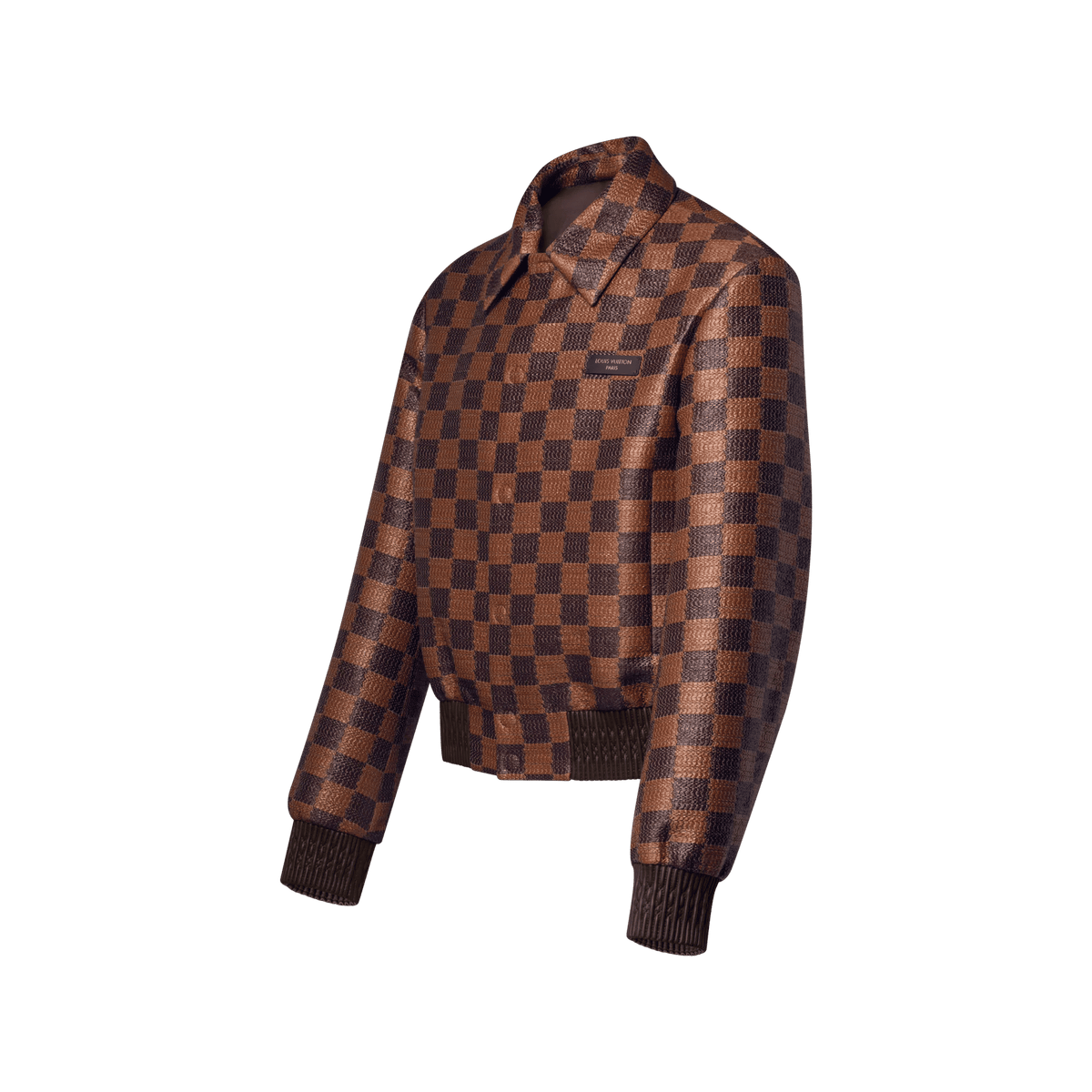 Men's Summery Textured Damier Blouson