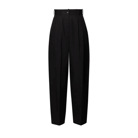 Women's Tailored Pleat Cotton Poplin Pants