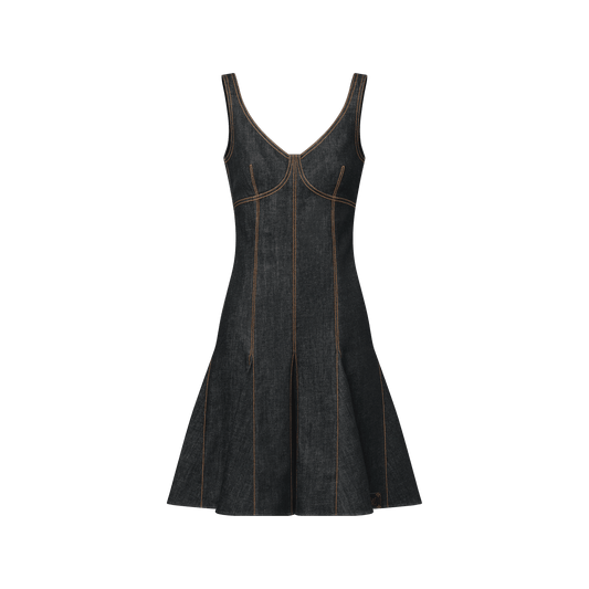 Women's Topstitched Denim Dress