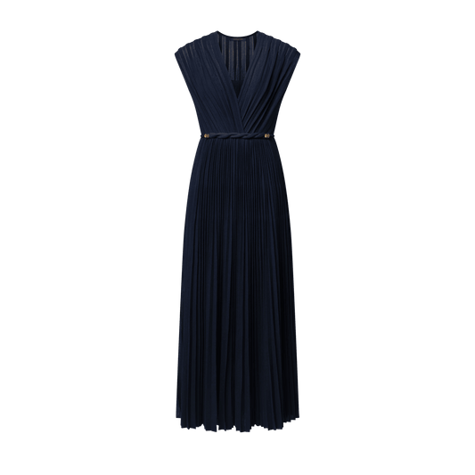 Women's Twist Belt Pleated Dress