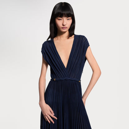 Women's Twist Belt Pleated Dress