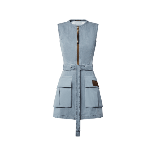 Women's Utility Pocket Washed Denim Dress