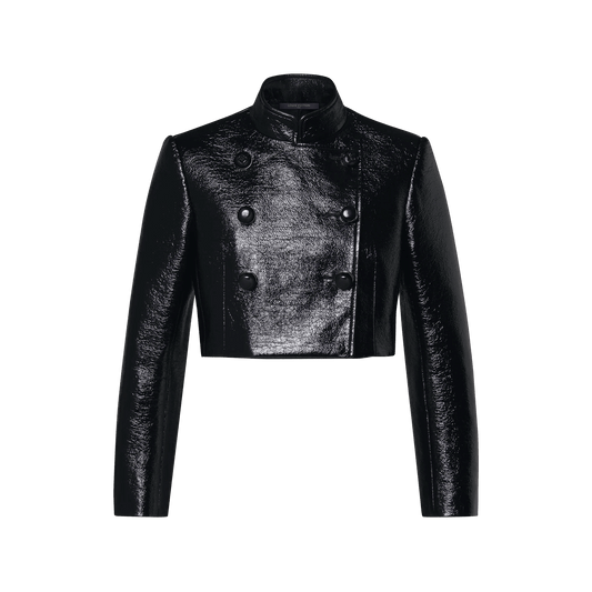 Women's Vinyl-Effect Cropped Jacket