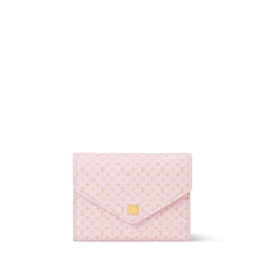 Victorine Wallet Minigram Calfskin Leather Light Bliss Gold-Toned Hardware