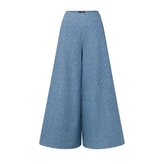 Women's Wide-Leg Monogram Denim Pants