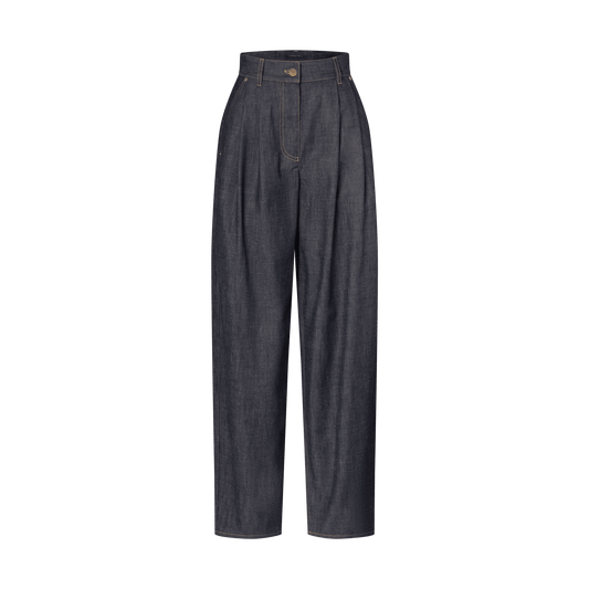 Women's Wide-Cut Pleat Jeans