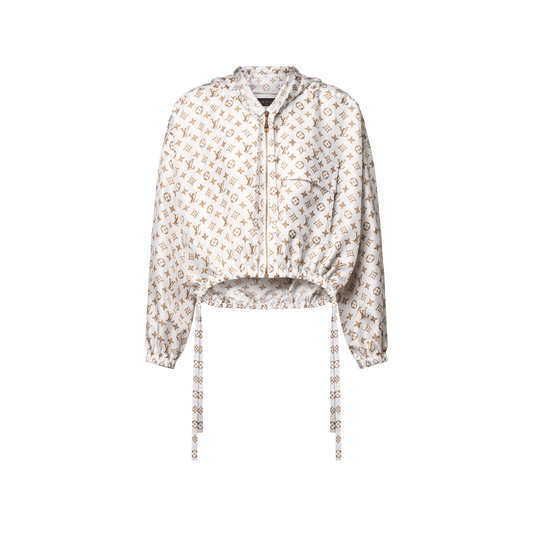 Women's Woven Monogram Print Drawstring Jacket