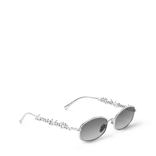 Women's Script Metal Round Sunglasses