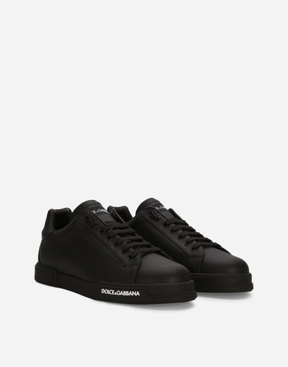 Portofino Calfskin Nappa Sneakers Men's Black