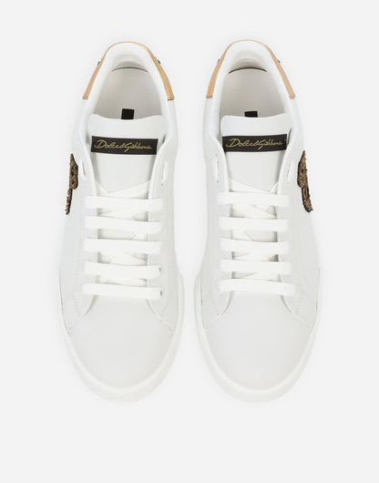 Portofino Calfskin Nappa Sneakers With Crown Patch Multicolor Men's