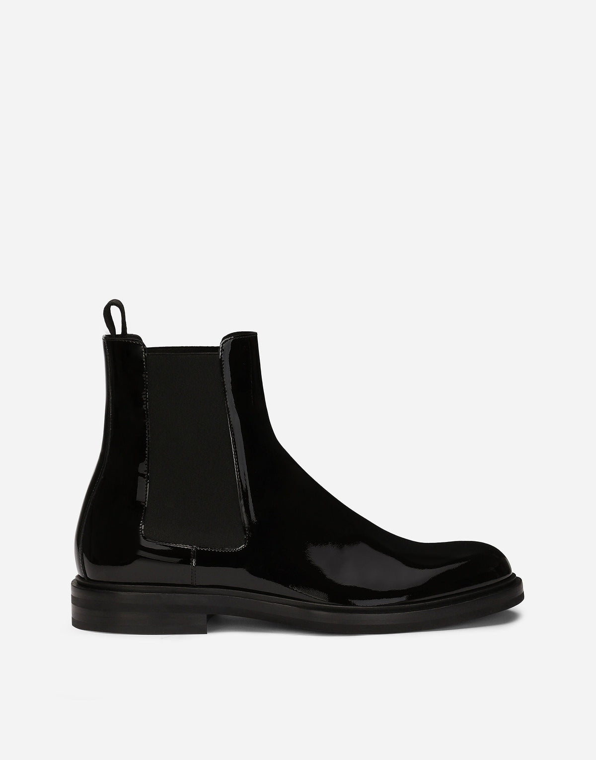 Men Patent Calfskin Leather Ankle Boots