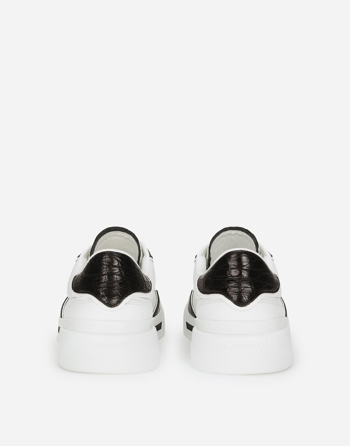 New Roma Men's Calfskin Sneakers With Crocodile Details Multicolor