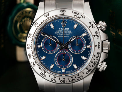 COSMOGRAPH DAYTONA WHITE GOLD BLUE DIAL 116509
