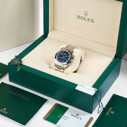 COSMOGRAPH DAYTONA WHITE GOLD BLUE DIAL 116509