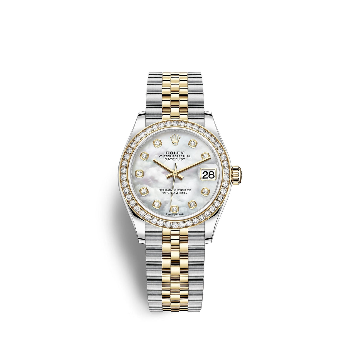 Datejust 31, Oystersteel, 18kt Yellow Gold and diamonds, Ref# 278383RBR-0028