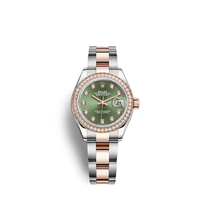 Lady-Datejust 28, Oystersteel and 18k Everose Gold, Ref# 279381RBR-0008