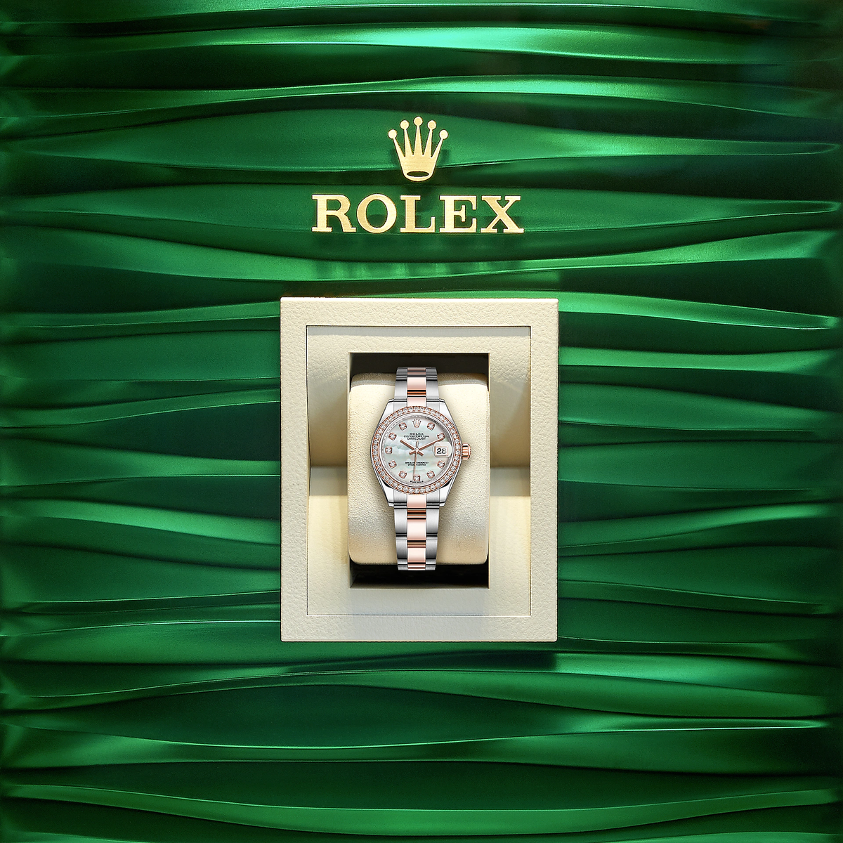 Lady-Datejust 28, Oystersteel and 18k Everose Gold, Ref# 279381RBR-0014