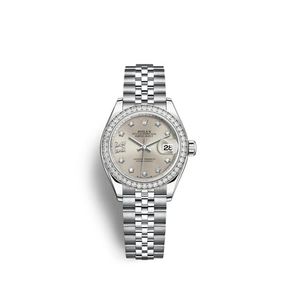 Lady-Datejust 28, Oystersteel and 18k White Gold, Ref# 279384RBR-0021